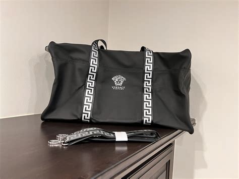 versace cologne free duffle bag|Versace leather duffle bag.